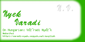 nyek varadi business card